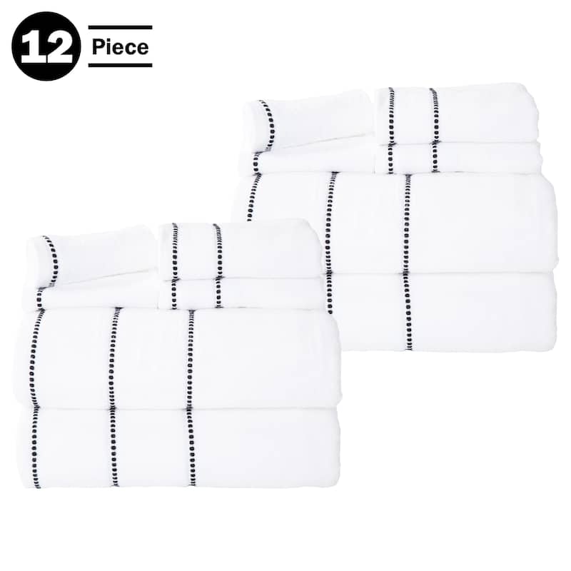 Quick Dry Towel Set - Absorbent Cotton Bathroom Accessories with Bath Towels, Hand Towels, and Wash Cloths by Lavish Home