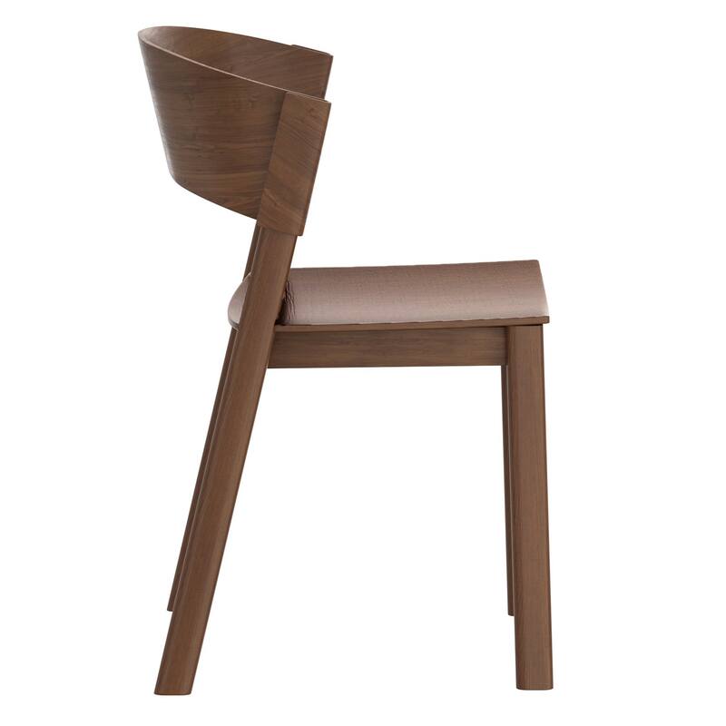 Mid-Century Modern Solid Wood & Oak Veneer Dining Chair, Set of 2