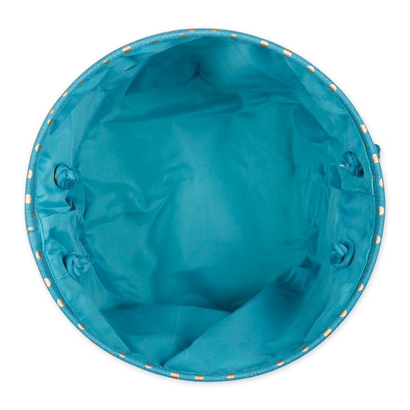 Polyester Bin Dots, Gold-Black Round Large 15x16x16 - 15x16x16"