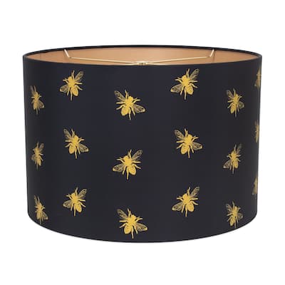 Bee Print Linen Lamp Shade