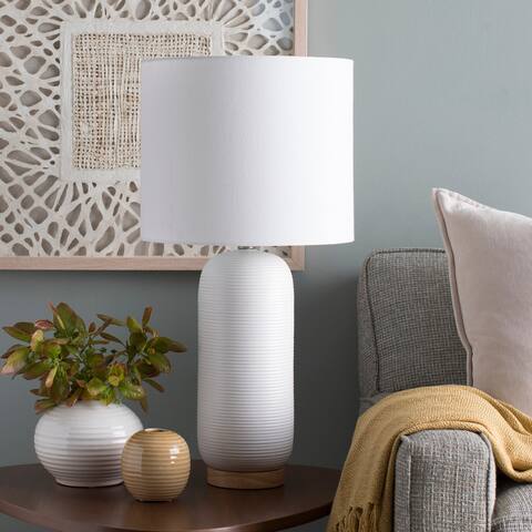 Hamiti 25.5 in. White Modern Table Lamp