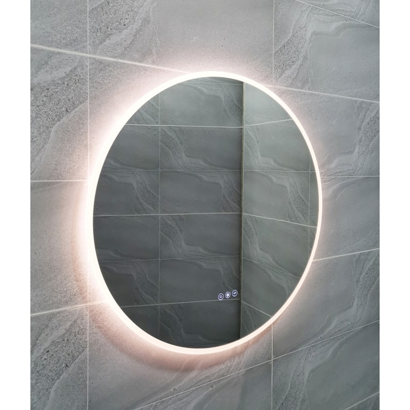 24'' x 24'' Round Wall Mount Bathroom Vanity Mirror with LED Light