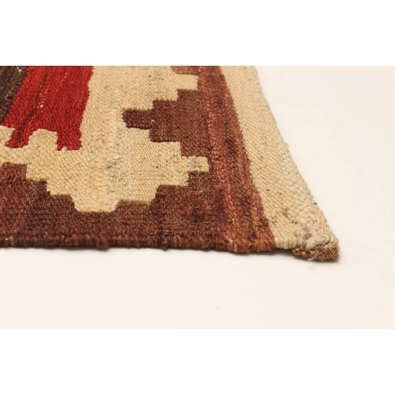 ECARPETGALLERY Flat-Weave Ankara FW Cream Wool Kilim - 6'4 x 9'8