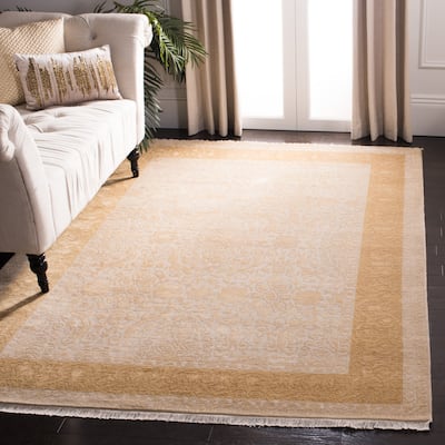 SAFAVIEH Couture Hand-knotted Jewel of India Galilea Traditional Silk Rug with Fringe