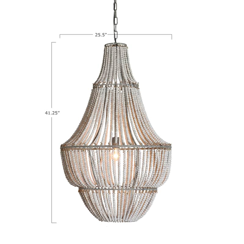 Draped Wood Bead Chandelier