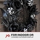 preview thumbnail 6 of 10, Haunted Hill Farm 15-In. Halloween Black and White Floral Wreath Pumpkins, Skulls, and Spiderweb for Haunted House Decoration