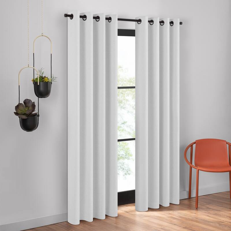 Umbra Ottoman Textured Solid 100% Blackout Grommet Curtain Panel