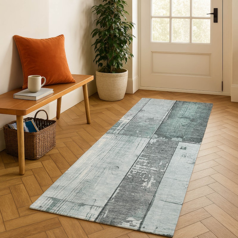 Premium Washable Super Soft Contemporary Styles Mayfield Rug - Seafoam - 2'3" x 7'6"