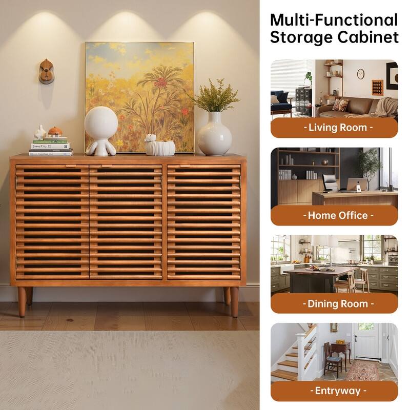 3-Door Storage Cabinet With Adjustable Shelves