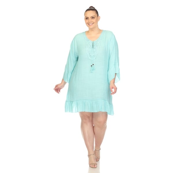 White Mark Sheer Crochet Cover Up Dress Womens Summer Pool Party Beach One  Size - Bed Bath & Beyond - 41790774