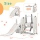 preview thumbnail 16 of 25, 5 in 1 Toddler Slide and Swing Set, Indoor Outdoor Playground Set Toddler Climber Slide Playset with Basketball Hoop for Babies