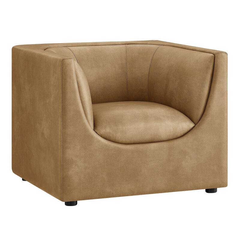 Hilda Curved Back Vegan Leather Armchair