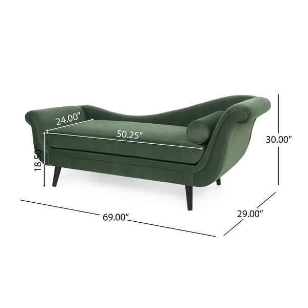 dimension image slide 2 of 5, Calvert Upholstered Chaise Lounge by Christopher Knight Home