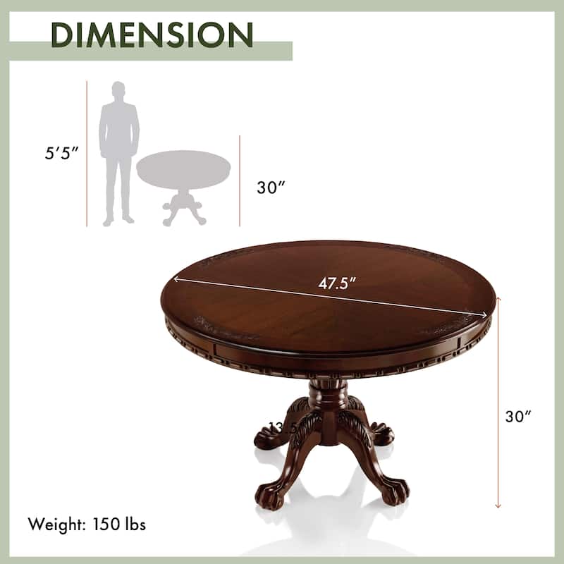 Furniture of America Carpia Formal Brown Cherry 48-inch Dining Table
