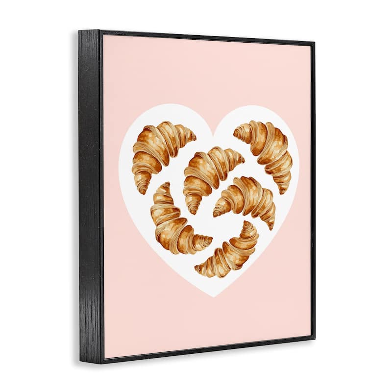 Stupell Morning Croissants in Heart Shape Framed Giclee Art Design By Lil' Rue