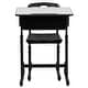 preview thumbnail 5 of 5, Pedestal Frame Adjustable Height Student Desk and Chair - 23.63"W x 17.75"D x 28.25" - 31.50"H