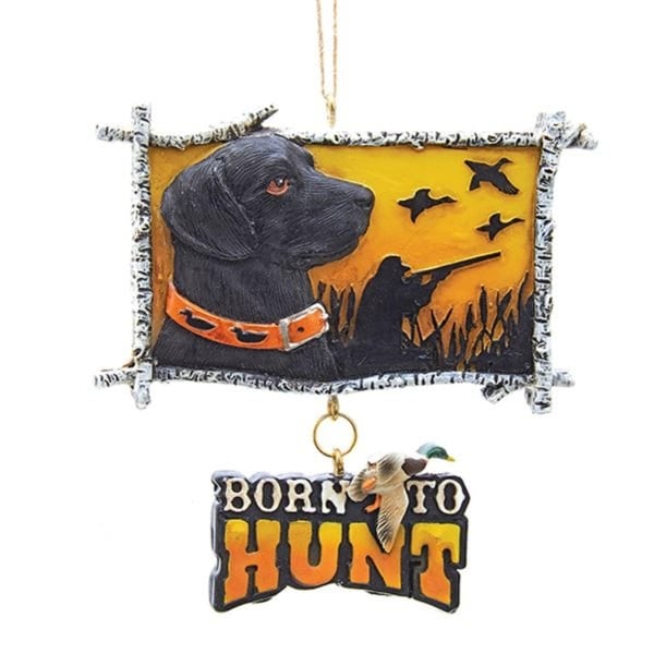 Pack Of 6 Black Lab Born To Hunt Hanging Sign Christmas Ornament Pack Of 6 Black Lab Born To Hunt Hanging Sign Christmas Ornament