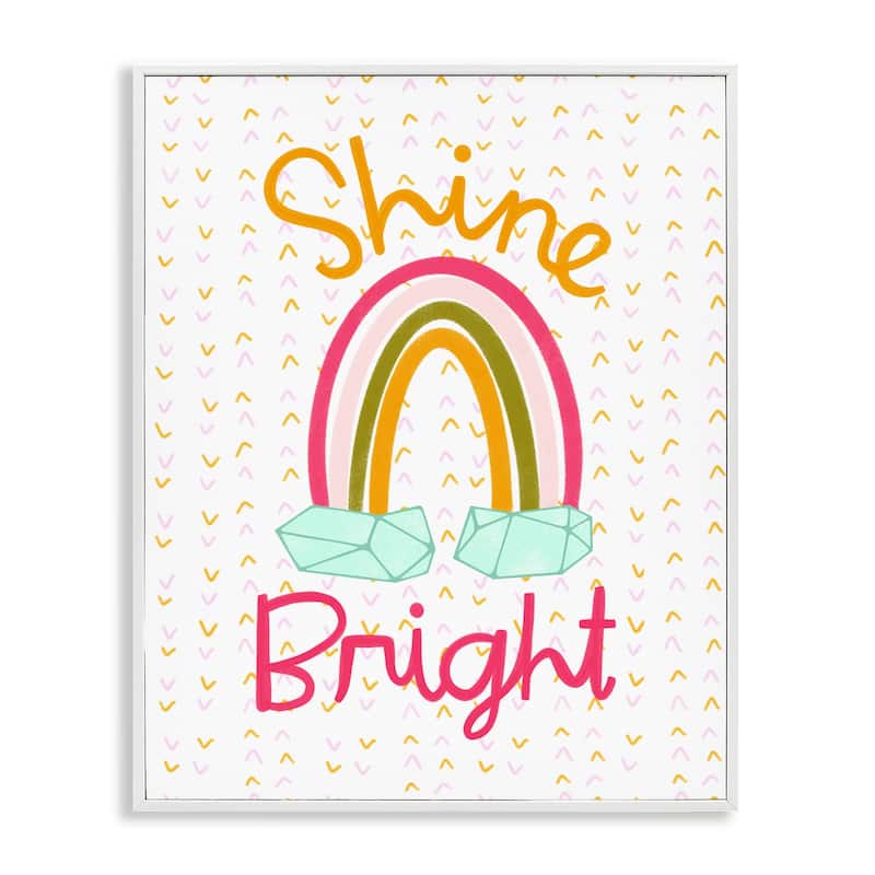 Stupell Shine Bright Geometric Rainbow Framed Giclee Art Design By Mandy Ford Art + Illustration - 24 x 30 - White