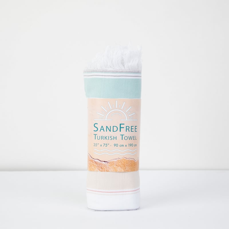 SandFree Cotton Oversized Turkish Beach Towel with Tassels - 35x75