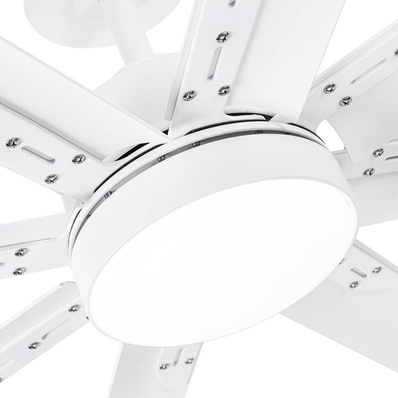 72 in. Integrated LED Indoor Black-Aluminum-Blade Ceiling Fans with Light and Remote