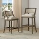 preview thumbnail 8 of 72, Paris Farmhouse Counter and Bar Stool with Backrest Set of 2 - Light Beige Linen - Bar height