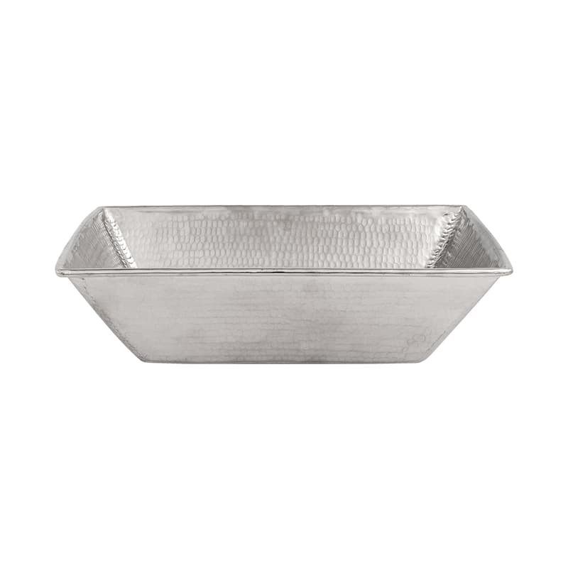 17-in Rectangle Wired Rim Vessel Hammered Copper Sink in Nickel (VREC17WEN)