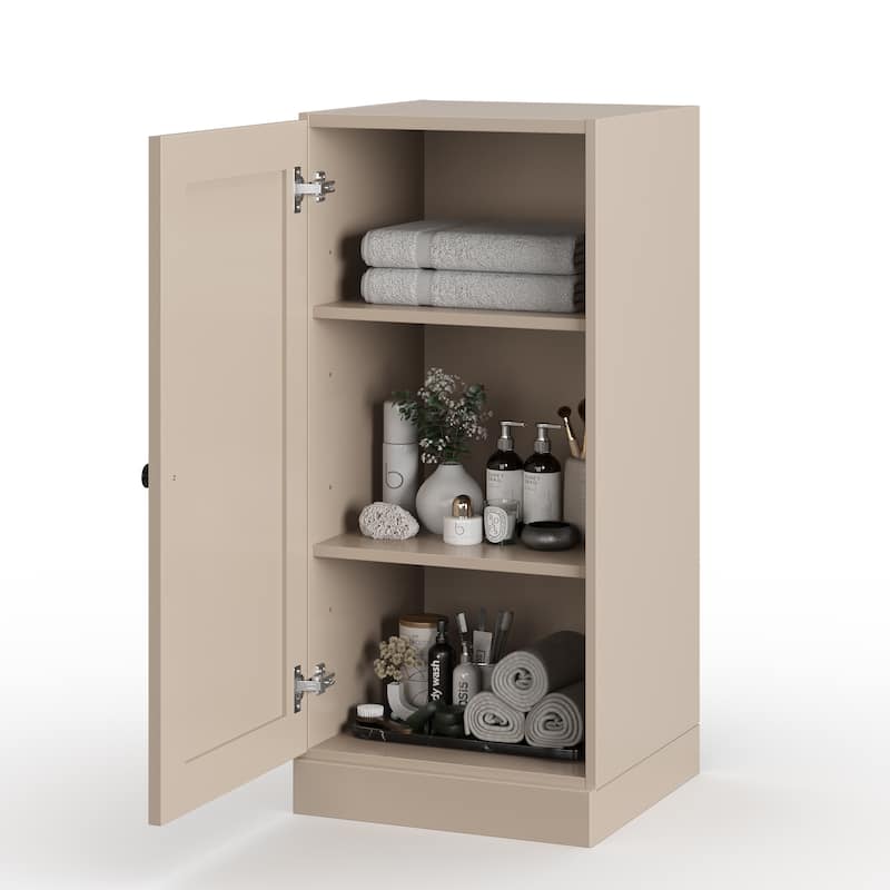 Palace Imports 100% Solid Wood 16.5" Bathroom Storage Cabinet with Shaker Door and Adjustable Shelves - Beige
