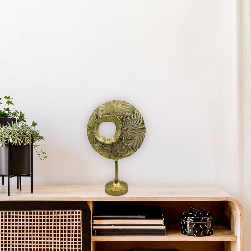 Decorative Handmade Aluminum 19 inch Modern Eyeball Mirror Sculpture - 12.5 x 5 x 19 in