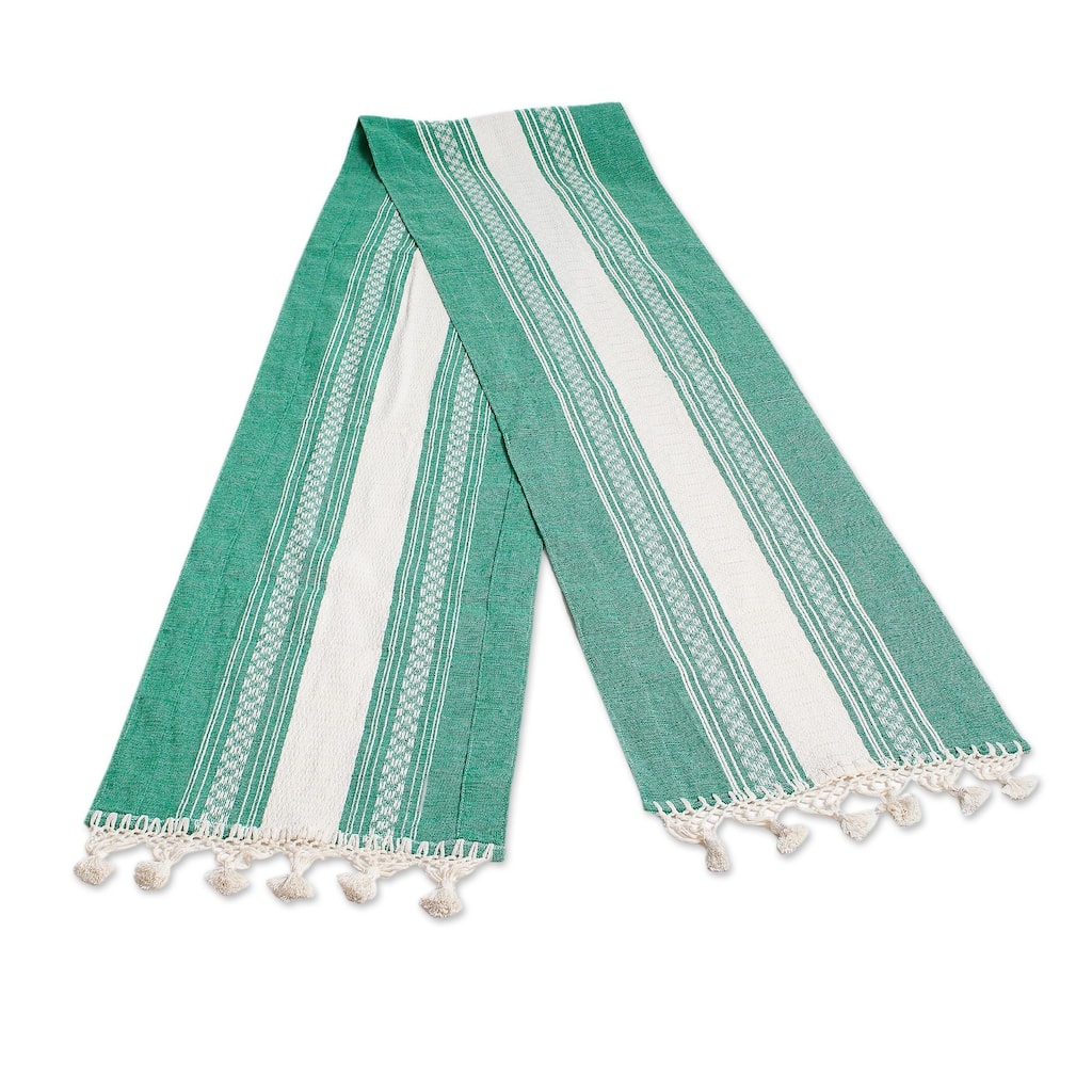 Novica Handmade Oaxaca Milpa Cotton Table Runner