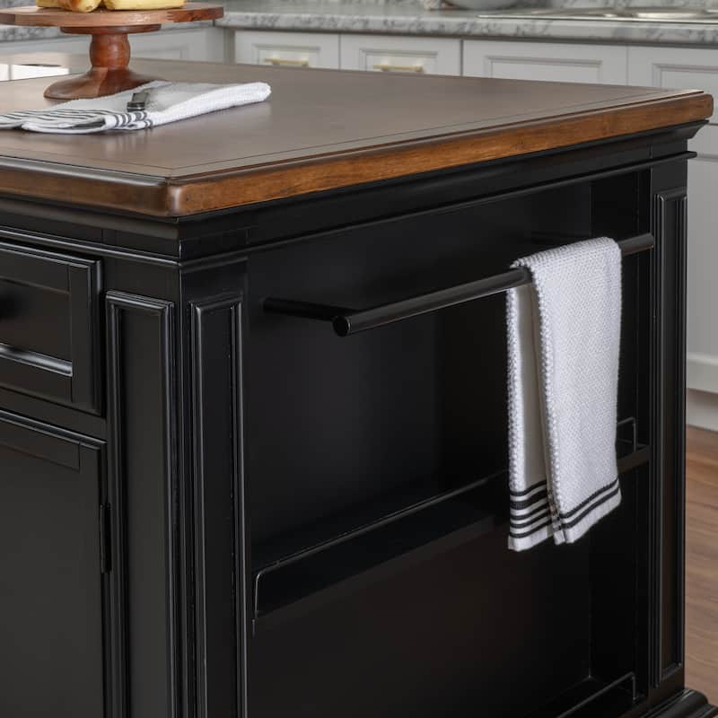 Posie Wooden Kitchen Island Set with Two Stools