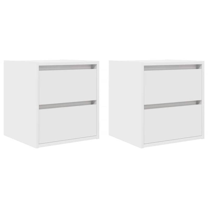 vidaXL Wall-mounted Bedside Cabinet Set of 2 White Engineered wood