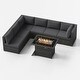 preview thumbnail 86 of 154, FINCATI Outdoor High-back Wicker Patio Sectional Set, 500 lbs Luxury Oversized Conversation Set, Spacious Couch Set