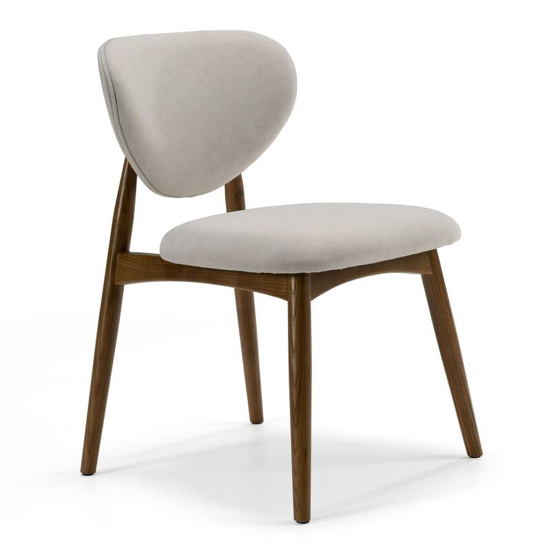 Modrest Savannah Mid-Century Modern Grey Fabric & Walnut Dining Chair