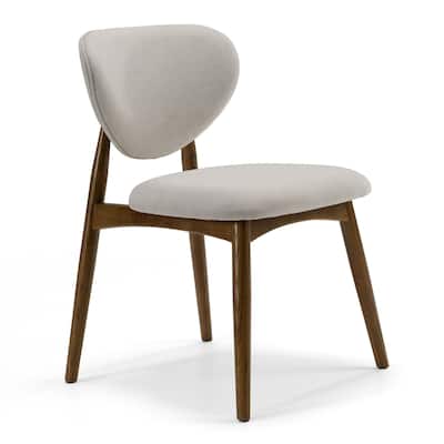 Modrest Savannah Mid-Century Modern Grey Fabric & Walnut Dining Chair