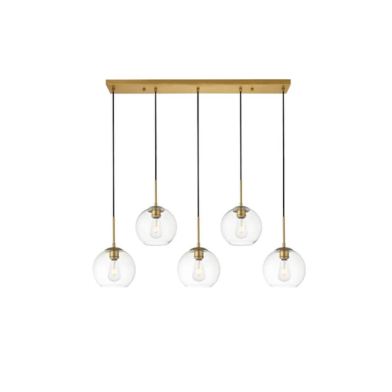 Clear Glass 5-light 42-inch Pendant
