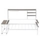 preview thumbnail 26 of 54, Roomfitters Twin/ Full Size Metal Daybed with Movable Desk, Metal Grid Design, Functional Shelves and Hanging Rack
