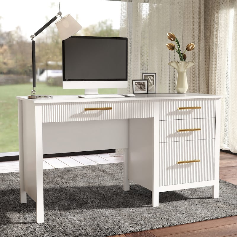 54W Executive Desk Home Office Desk with File Drawer