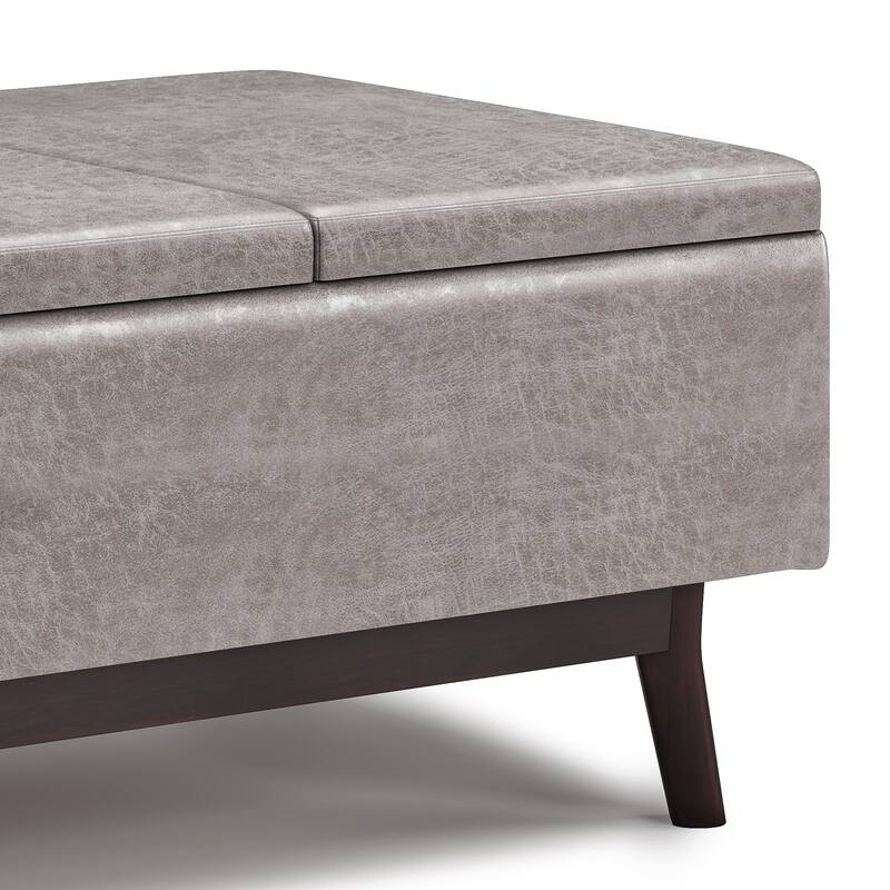 Tray Top Small Coffee Table Storage Ottoman