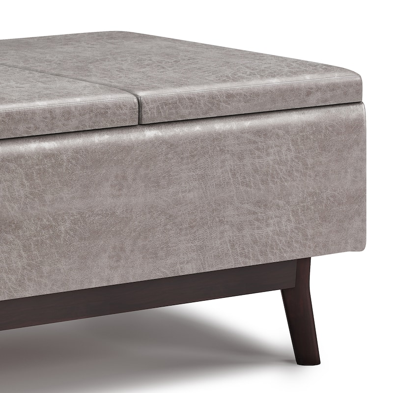 WYNDENHALL Ethan 34 inch Wide Mid Century Modern Rectangle Table Ottoman