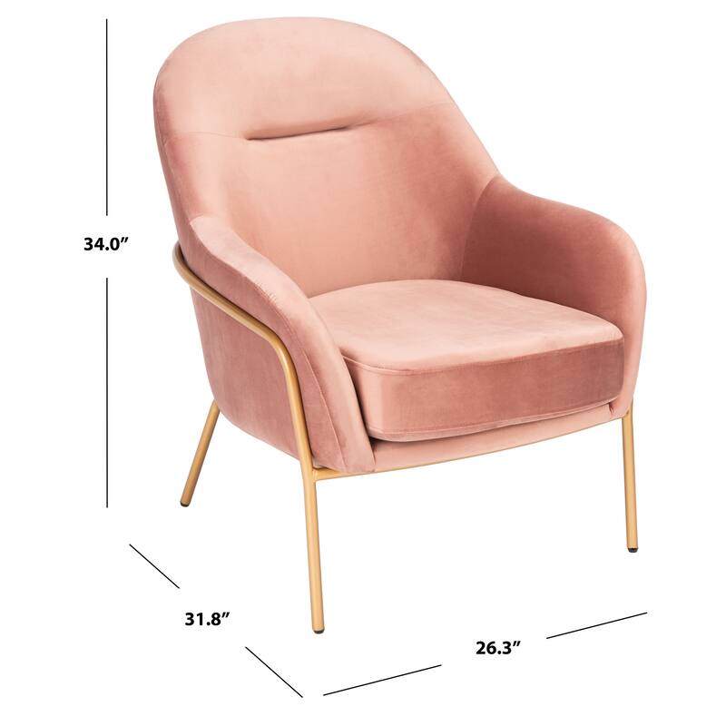 SAFAVIEH Eleazer Glam Velvet Accent Chair - 26.3" W x 31.8" L x 34" H