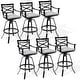 preview thumbnail 1 of 18, Outdoor Cast Aluminum Sunbrella Swivel Bar Stools Patio Bar Height Barstools with Back 6PC - CAST SILVER
