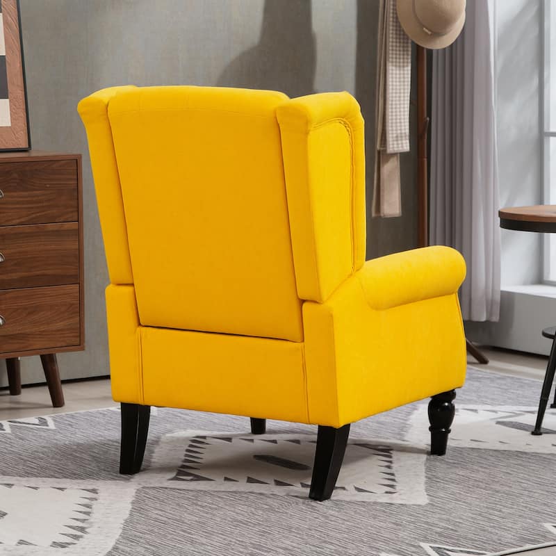 HOMCOM Copper Grove Guanta Tufted Wood Leg Accent Chair