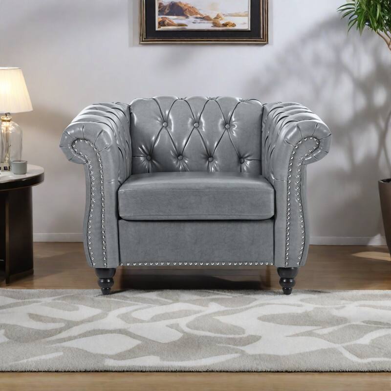 PU Leather 1-Seater Sofa with Pocket Springs