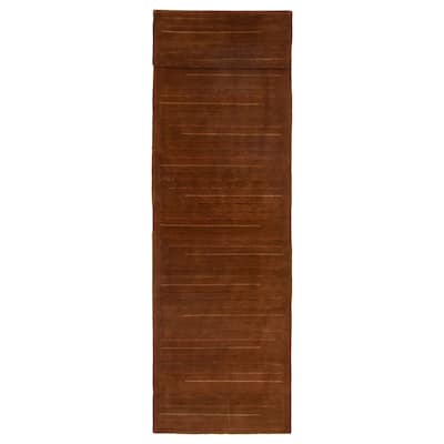 ECARPETGALLERY Hand-knotted Opulence Brown Wool Rug - 3'0 x 11'6