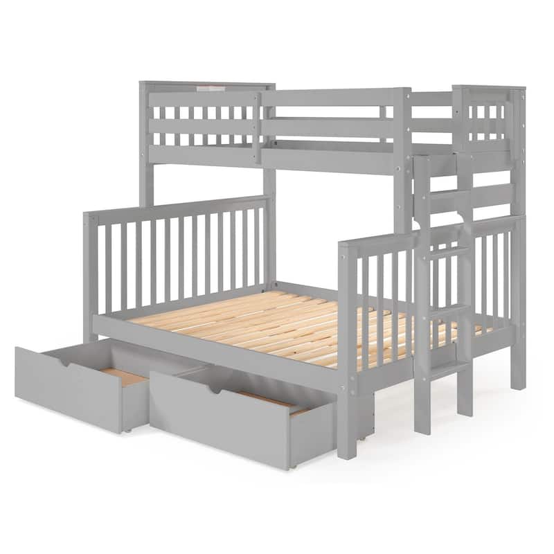 Taylor & Olive Trillium Twin over Full Bunk Bed, 2 Drawers