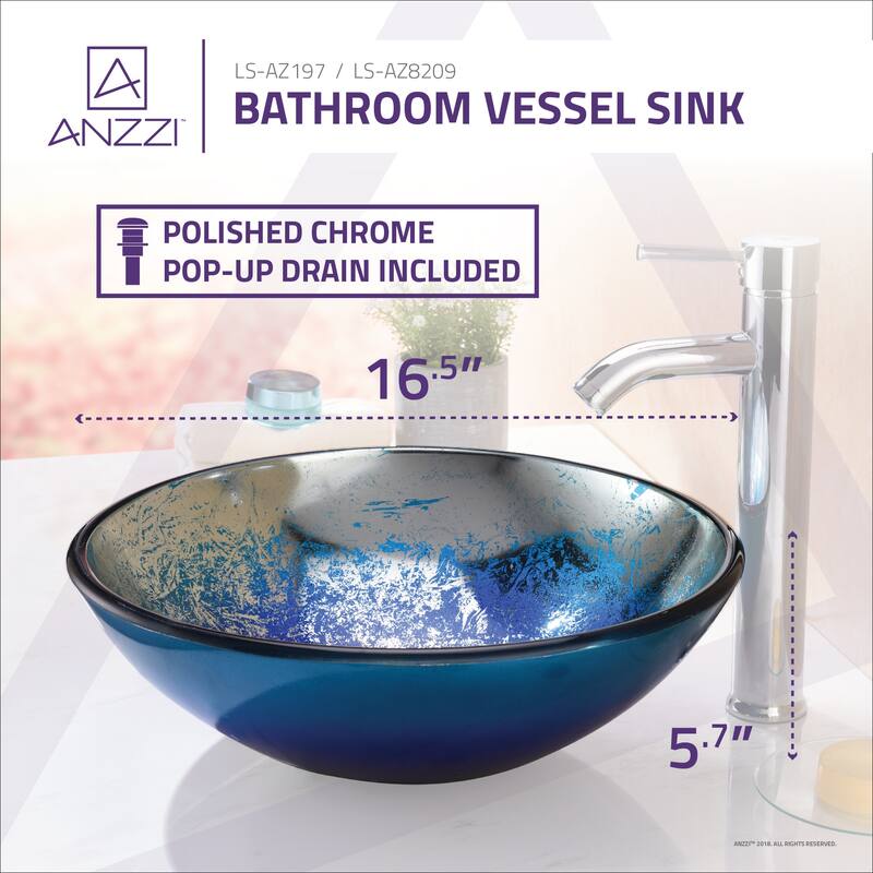 Chilasa Series Vessel Sink in Blue