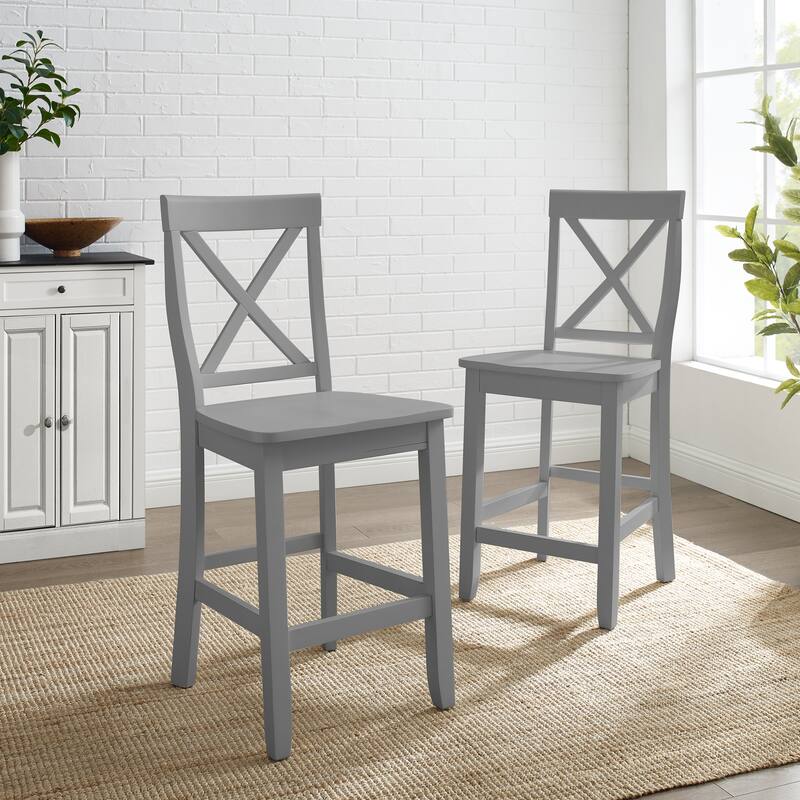 Crosley X-Back 2Pc Counter Stool Set - 21 "W x	44 "D x 11 "H