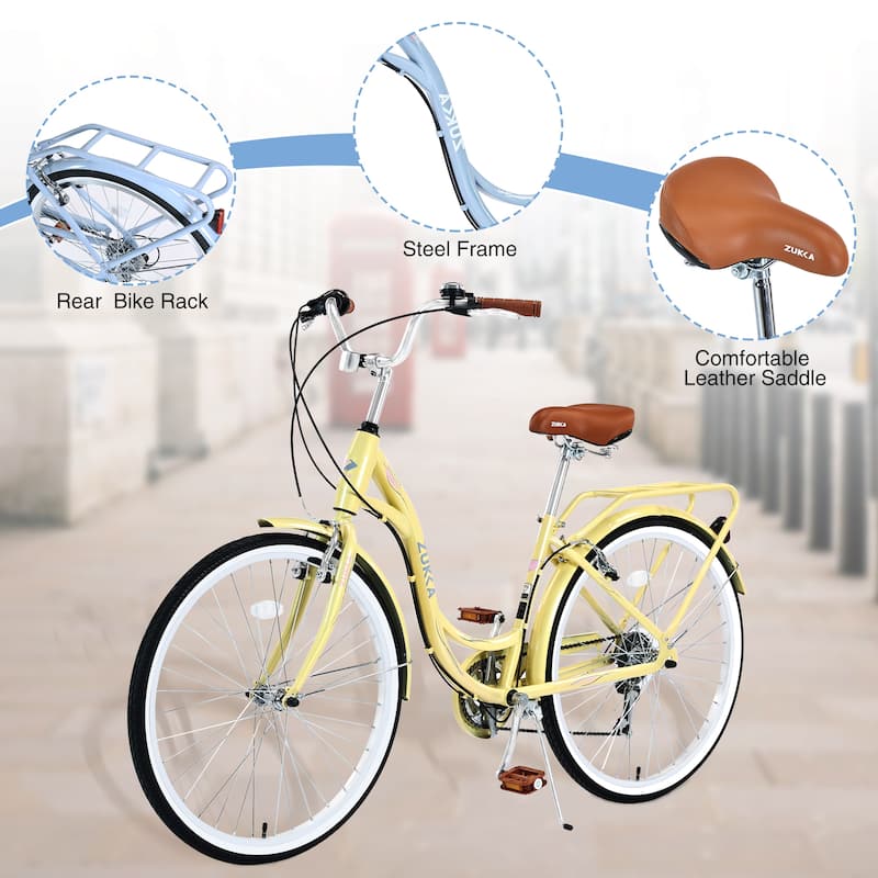 7-Speed 26-inch Ladies' Bicycle with Steel Frame