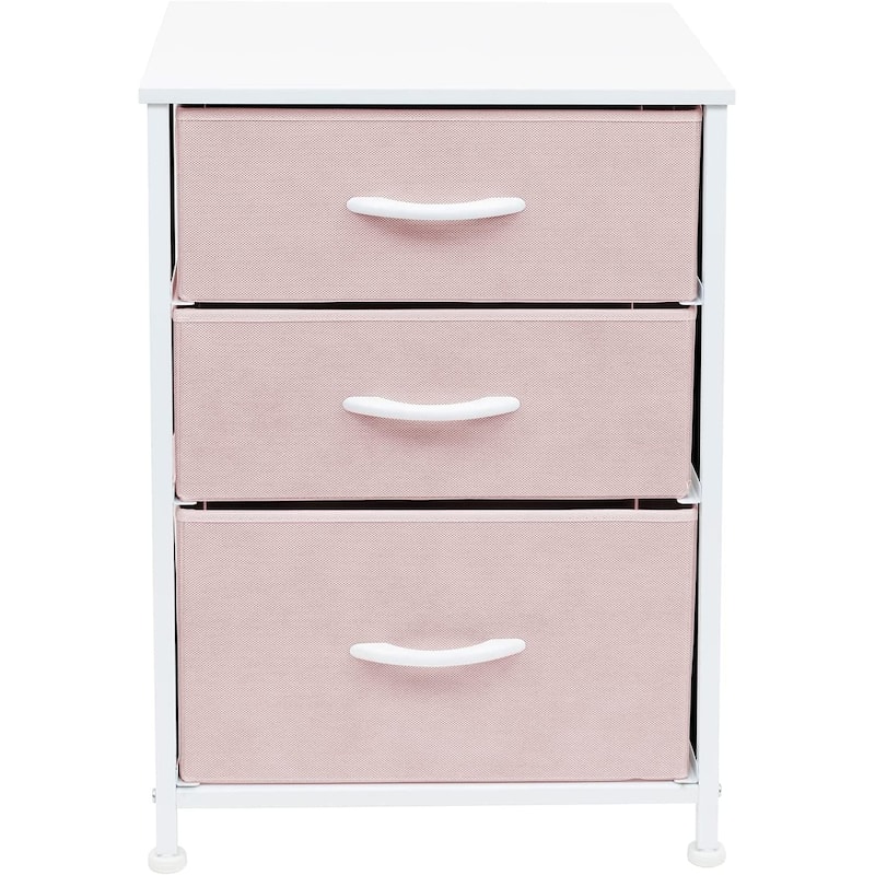 Nightstand 3-Drawer Shelf Storage - Bedside Furniture End Table Chest