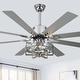 preview thumbnail 2 of 20, Chichoice 65" Industrial Caged Ceiling Fan with Light and Remote, 6-Speed DC Motor Large Ceiling Fan 65" - Chrome